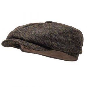 Borges & Scott Casquette Lomond Newsboy - 100% Laine - Harris Tweed - Tissé à la Main - Résistant à l'eau - Café 56cm (Petit) (Tumi Latin American Crafts, neuf)