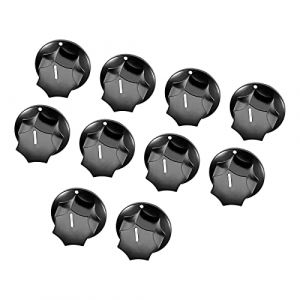 Rebower Potentiomètre Contrôle Bouton Insére Arbre Interrupteur Boutons, [pour Audio Appareil] - 6mm/Noir /10pcs (rebower, neuf)