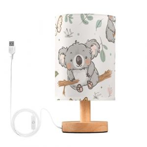 Mnsruu Lampe de chevet koala animal de la for&ecirc;t papillon lampe de chevet LED lampe de bureau abat-jour en tissu petite lampe pour chambre &agrave; coucher salon (ampoule incluse) (UHONEY, neuf)
