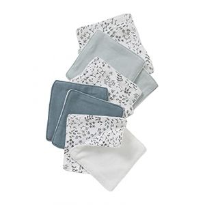 VERTBAUDETLot de 10 lingettes lavablesimprimé végétal/bleu/vertTU (VERTBAUDET, neuf)