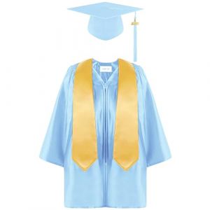 Générique Toque Diplome Enfant,Costume Tunique DiplôMé éTudiant Enfant Fille Chapeau Diplome Lot PréScolaire éTole Photographie Toge Diplome Primaire Bleu Cadeaux Enfants 1 an (NIEUCD, neuf)