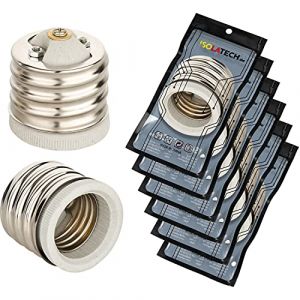 ISOLATECH 6pcs E40 à E27 Douille d'adaptateur pour E27 douille de lampe LED convertisseur pour lampes à économie d'énergie (max. 250V/2A) lampes cuisine salle de bains résistant à la chaleur (ISOLATECH-DE, neuf)