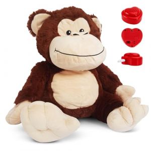 Message in a Cuddle Câlins avec Enregistrement sonore [Microphone + MP3] | Peluche Singe 45cm | Enregistreur Vocal Inc. | Votre Propre Voix | Présent: Valentine - Anniversaire - Fête des Mères (Onesie Wonderland, neuf)