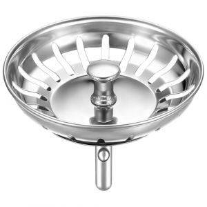 Universel Cuisine Bouchon &Eacute;vier, Bouchon &Eacute;vier Cuisine Filtre avec Goupille R&eacute;glable, avec Attrape Cheveux et Filtre pour &eacute;viers de Cuisine, Panier pour Evier Vidange Rapide, 82 mm (EUROEDI SPEDITION, neuf)
