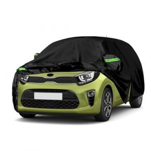 Housse de Voiture Adaptée pour Kia Picanto 2003-2024, Housse de Garage Complète Noire étanche avec Porte Zippée pour Neige, Pluie, Protection Tous Temps (pendantd, neuf)