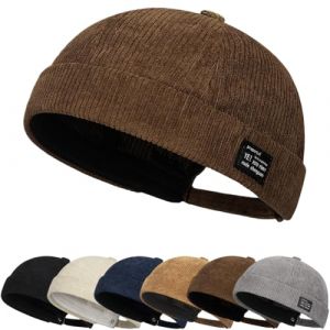 Casquette Docker Coton Bonnet Unique Street D&eacute;contract&eacute; Brimless Chapeau Docker Bonnet Bob Homme Femme Chapeau sans Bord Marin Travailleur Casquette sans Visi&egrave;re Roul&eacute; (Cozyan, neuf)