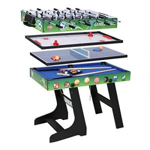 hj Table Multi Jeux 4 en 1 Pliante-Billard/Babyfoot/Hockey/Tennis de Table (02) (Top-A, neuf)
