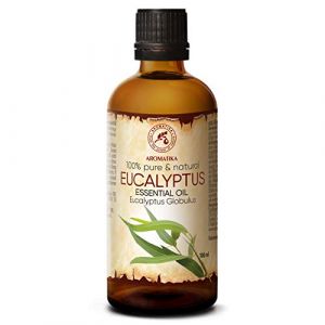 Huile Essentielle d'Eucalyptus 100 ml - Eucalyptus Globulus - pour Diffuseur et Lampe Aroma - le Savon et les Bougies - Huile de Sauna - Parfums d'Int&eacute;rieur - Ar&ocirc;me frais - Aromath&eacute;rapie (AROMATIKA trust the power of nature, neuf)