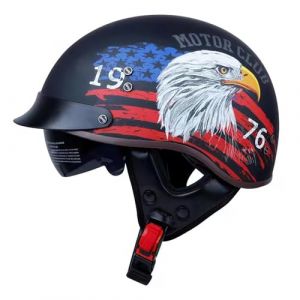 EBAYIN Casque Moto Homme Homologué Casque Bol Homologué Casque Moto Vintage Casque Jet pour Moto Casque Scooter Homme ECE Homologué Pilote Jet Casque Personnalité Casque de Moto,N-XXL=（63~64cm） (GAOSHUXIA666, neuf)