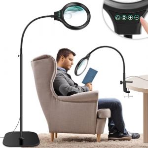 NZQXJXZ 3 en 1 Lampe Loupe avec Lumière et Support, 30X 10X Loupe de Sol Flexible à col de Cygne avec 36 LED, 3 Modes de Couleur, Loupe de Bureau avec Pince pour Lecture, Couture, Artisanat, Loisirs (lucki store, neuf)