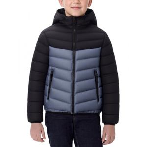 Adigau Manteaux d'Hiver pour Garçon Veste à Capuche Chaud Neige Manteau Coupe-vent Doux Doudoune Matelassé Mode Gris 13-14 Ans (LIRUNEU, neuf)