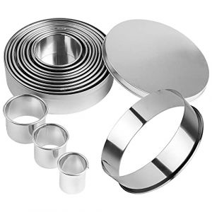 12 PièCes Mini Emporte-PièCe Rond Ensemble Emporte-PièCes En Acier Inoxydable Cercle Emporte-PièCes Anneau Scone Cutter Pour PâTisserie Beignet Fondant Cuisson Bricolage GâTeau (Gentleman of humor, neuf)