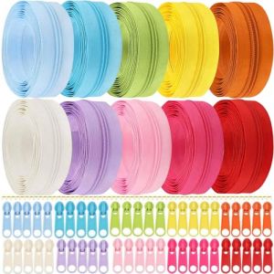 Lighterday 30m fermeture eclair au metre couture accessoires mercerie,fermeture éclair au mètre et curseur fermeture eclair amovible,pour Couture et Travaux Manuels(10 couleurs claires) (Lighterday Direct, neuf)