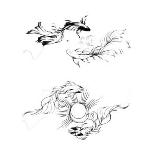 5 PCS Temporary Tattoos Autocollants De Tatouage &Agrave; Base De Plantes Koi, Motif Poisson Rouge, Petits Autocollants De Simulation De Poignet F&eacute;minin Frais, Autocollants Imperm&eacute;ables (weishurongshaomao, neuf)