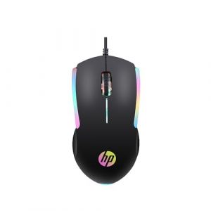 HP M160 Souris optique de jeu filaire USB avec rétroéclairage LED, 1000 DPI, 3 boutons et durée de vie jusqu'à 3 millions de clics, garantie 1 an (843W8AA, noir) (Generous Relax, neuf)