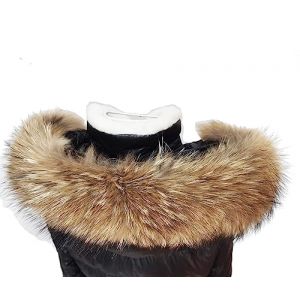 Adynice V&eacute;ritable col de fourrure femmes cache-cou &eacute;charpe ferme sur&eacute;lev&eacute;e fourrure de raton laveur colliers cou Wraps capuche unisexe (friendship supermarket, neuf)