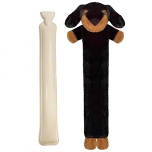 Bseical Bouillotte longue de 2 l avec housse douce, amovible et lavable pour enfants, housse de bouillotte de qualit&eacute; sup&eacute;rieure, ours en peluche douce, cadeau (teckel) (fantwxl, neuf)