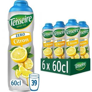 Teisseire Zéro Sucre, Sirop de Citron pour Boisson Rafraîchissante, Cocktails, Bidon 6x60cl (THE SIROP SHOP, neuf)