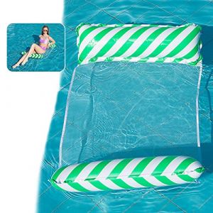 Yisscen Hamac Gonflable Piscine,Multifonction Hamac Flotteur Bouées et Matelas Gonflable Piscine,Transat Gonflable Piscine,Portable Bouee Piscine pour Enfants Adultes pour Plage Piscine(Vert) (Yocuanh, neuf)