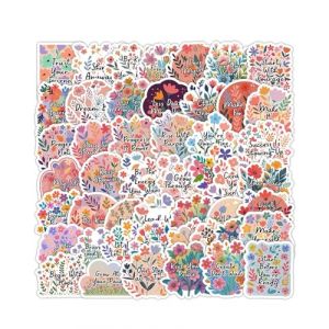 HUVZOR 50 Pcs Stickers Motivation Citation, Affirmation Positive Phrase, Stickers Vinyle Imperm&eacute;able, Stickers pour Ordinateur Portable Gourde Isotherme Journaling Valise Scrapbooking (Volumetech OU, neuf)