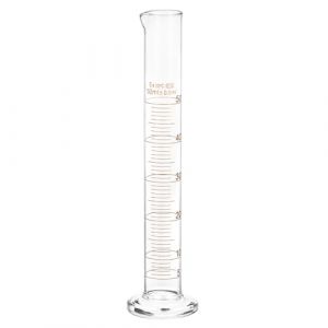 QWORK&reg; Lot de 1 &Eacute;prouvette gradu&eacute;e en verre 50 ml, verre borosilicat&eacute;, paroi &eacute;paisse, l&egrave;vre sup&eacute;rieure &eacute;vas&eacute;e (shavinglikes, neuf)