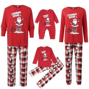 DBMZV Pyjama de No&euml;l Famille Combinaison Pyjama Maison Barboteuse Jumpsuit Costume Impirm&eacute; des Cerfs de No&euml;l Homme Long Ensemble Le Costume du Pere Noel (Rouge-3,XXL) (wuhanshizhengwendianzishangwuyouxiangongsi, neuf)