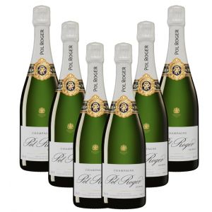 Pol Roger Brut R&eacute;serve - Lot de 6 bouteilles de 75 cl avec &eacute;tuis - Champagne (Vins du Nord, neuf)