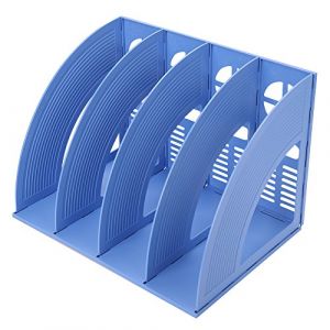 LONTG Pr&eacute;sentoir de Fichiers avec 4*Compartiments Porte-revues Magazines Organisateur de Bureau Scolaire Bo&icirc;te de Rangement Assembl&eacute; en Plastique Durable Format A4 Support des Fichier Documents Livres (LONGTENGUK, neuf)