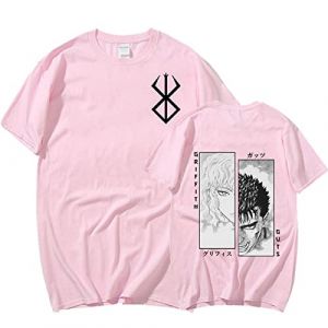 MR.YATCLS Berserk Tshirt - Anime Japonais Manga Berserk Guts & Griffith T-Shirt Imprimé Unisexe - Anime Cosplay Costume Col Rond Manches Courtes Tee Hommes/Femmes (AccB Fr, neuf)