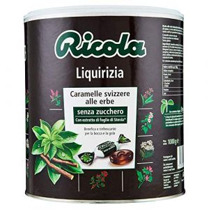 Ricola - Bonbons balsamiques aux herbes, sans sucre, goût de réglisse - Pot de 1 kg (ITD Store, neuf)