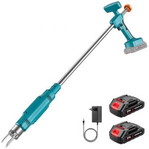 Désherbeur à batterie, Désherbeur Électrique avec Batterie 1x 3.0Ah, Tête en Acier à 3 Griffes Pénétrant 6 cm, Ergonomique et Léger, Désherbeur Sans Fil pour Pelouse et Jardin (Batteries doubles) (Guo ShiZheng, neuf)