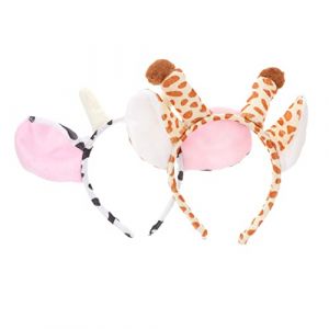 FRCOLOR 2 Pièces cerceau de cheveux de girafe cerceau de cheveux d'animaux bandeau animaux du zoo oreilles de girafe deguisement halloween costume halloween coiffe de girafe bandeau girafe (Laners, neuf)