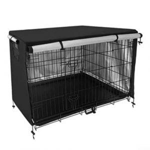 Housse de cage pour chien &ndash; Housse de protection robuste en tissu Oxford pour animal domestique, cage de jardin pour chien (noir, 109 x 74 cm) (EasyByMall, neuf)