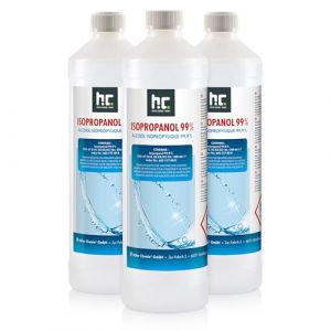 HÖFER CHEMIE Isopropanol 99,9% 3 x 1 L - Alcool Isopropylique pour le Nettoyage et le Dégraissage - Solvant Puissant - Multiusage (Höfer Chemie GmbH, neuf)