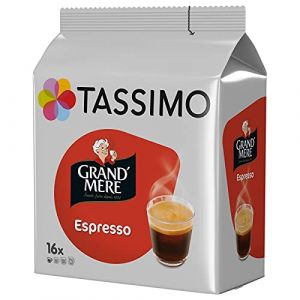 Découvrez l'Intense Grand'Mère Espresso pour Tassimo – 16 dosettes (104g) - Savourez cet espresso authentique et équilibré à la maison! - Le Lot De 3 (Franc shopping, neuf)