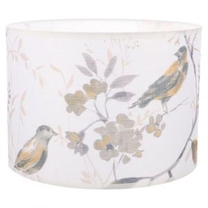 COLLBATH Abat-jour Cylindrique Tissu Décoratif Motif Fleurs et Oiseaux Abat-jour de Remplacement pour Lampe de Table et Suspension Facile à Installer Adapté Lampe de Chevet Salon et (JianLui, neuf)