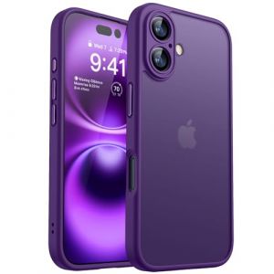 CANSHN Coque pour iPhone 16 Plus (6,7 Pouces), [Protection Compl&egrave;te de l'appareil Photo] Housse Fond Mat Translucide,Violet Fonc&eacute; (CHENXI Co.,ltd, neuf)