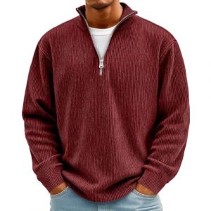 Sweat Chauffant Pull Chaud Men's Grande Longue Manches Fluffy Running Sport Interieur Poncho Homme Mouton Laine Fourrure Chaud Zipp&eacute;e Travail Veste Chaude Homme L (LIAOKE, neuf)