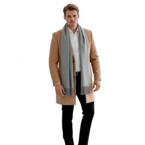 LA Ferani &Eacute;charpe pour homme en cachemire &eacute;l&eacute;gante pour l'automne et l'hiver, fine 185x65, &eacute;l&eacute;gante pour les occasions formelles, &eacute;charpe en cachemire &eacute;l&eacute;gante et souple, &eacute;charpe en laine, laine uni (LA FERANI, neuf)