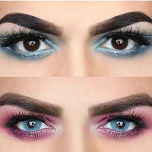 FreshTone Lentilles De Contact De Couleur Turquoise 2 Ton Kit De Rangement Boitier Pince et applicateur Offert 12 Mois sans correction (MYSA LENS®, neuf)