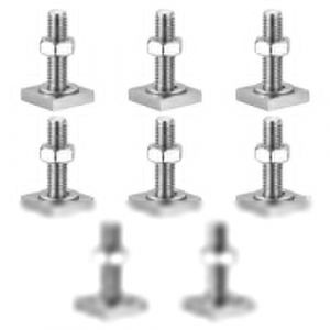 8 Pcs Adaptateur T-Track M8x30mm, Adaptateur à Rainure en T, Rainure T Vis Pince à Rainure en Acier Inox avec Écrous de Rainure et Rondelle, pour Fixation Coffre de Toit Porte-Bagages(M8 Carré) (SiGuLiKeJi, neuf)