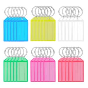 30 Pi&egrave;ces Porte Clef Etiquette, Porte Clef Plastique, Portes Etiquettes de Portes Cles avec Anneaux, Porte Cles Etiquette pour &Eacute;tiquette de Bagage D'identit&eacute; (LIN  YAMEIZI UK SHOP, neuf)