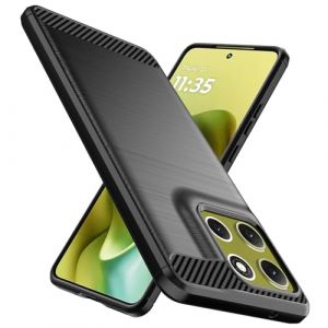 Natbok Coque pour Motorola Moto G86 5G/G86 Power 5G, Premium TPU Souple & Fibre de Carbone Housse Antichoc Anti-Rayures Anti-D&eacute;rapante Etui de Protection pour Motorola G86 Power, Noir (Natbok, neuf)