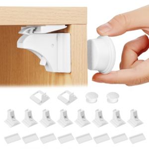 HOTUT Enfant Magn&eacute;tique Cabinet de S&eacute;curit&eacute;, S&eacute;curit&eacute; Placard B&eacute;b&eacute; (8 Verrous & 2 Cl&eacute;s), Serrure Magn&eacute;tique Invisible pour S&eacute;curit&eacute; Enfant, Tiroir Securite Bebe Bloque, Blocage Sans Per&ccedil;ag (ZHDAYA, neuf)