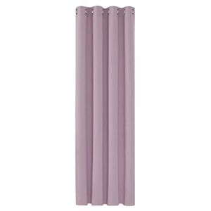 Deconovo Rideaux Occultants Isolant Thermique Anti Froid, Rideaux pour Chambre Fille, Design Moderne &agrave; Oeillets, 132X160 CM (Largeur X Hauteur), Rose Pale, 1Pi&egrave;ces (Deconovo-Home, neuf)