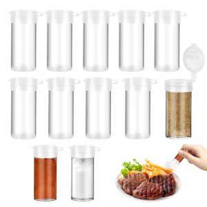 TNOMSNO Lot de 10 Petit Sali&egrave;re et Poivri&egrave;re Mini, 6g Mini Sali&egrave;re Sali&egrave;res et Poivri&egrave;res avec Couvercle, Mini Distributeur D'&eacute;pices Portable pour BBQ Camping Cuisine (ZYNTHERRA, neuf)