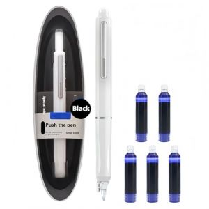 Générique Stylo-Plume Rétractable : 0,38 mm, Encre Bleue Et Noire, Corps du stylo de couleur, 5 cartouches D’encre Rechargeables Incluses. Pour Une écriture (Blanc, Noir non effaçable) (huangshanshijingmiaomiaodianzishangwuyouxiangongsi, neuf)