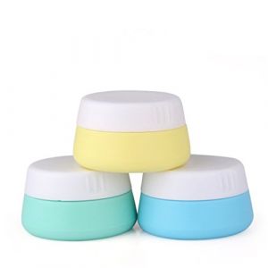 Songlela Portable Silicone Cosmétique Vide Pot, Bocal de Voyage Crème Baume Maquillage Récipient de Shampooing Cas, Boîte en Silicone sans BPA, Approuvé par la TSA, sans BPA - 3 Pièces 10 ML (TeencentsMallEU, neuf)