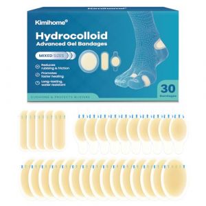 Kimihome 30 pi&egrave;ces pansement ampoule pied &ndash; bandages en gel pour talon, orteils &ndash; Pr&eacute;vention des ampoules pour les voyages &ndash; Coussinets r&eacute;sistants &agrave; l'eau (Variety Pack) (Kimihome EU, neuf)