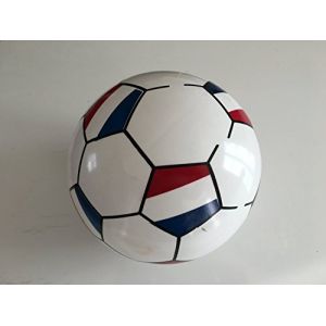 Equilibre et Aventure Ballon de Foot Enfant Tricolore Bleu-Blanc-Rouge Gonflable en Plastique diamètre 20 cm. Aiguille de gonflage Adaptable à Toute Pompe Incluse (✅Abrakado✅, neuf)
